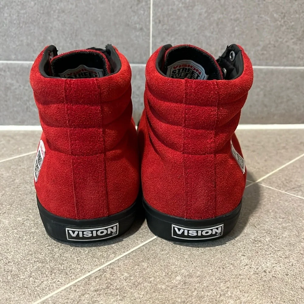 Vision Street Wear VSW Suede Hi skate skateboard shoes sneakers red Mens Size 13